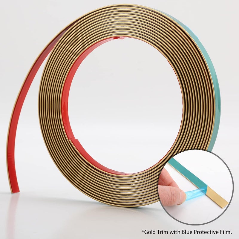 Trimold Matte Gold Molding Trim Peel and Stick, Flexible Mirror Border Design, Wall Ceiling Floor Cabinet Tile Edge Moulding, 5m x 2cm - Image 4